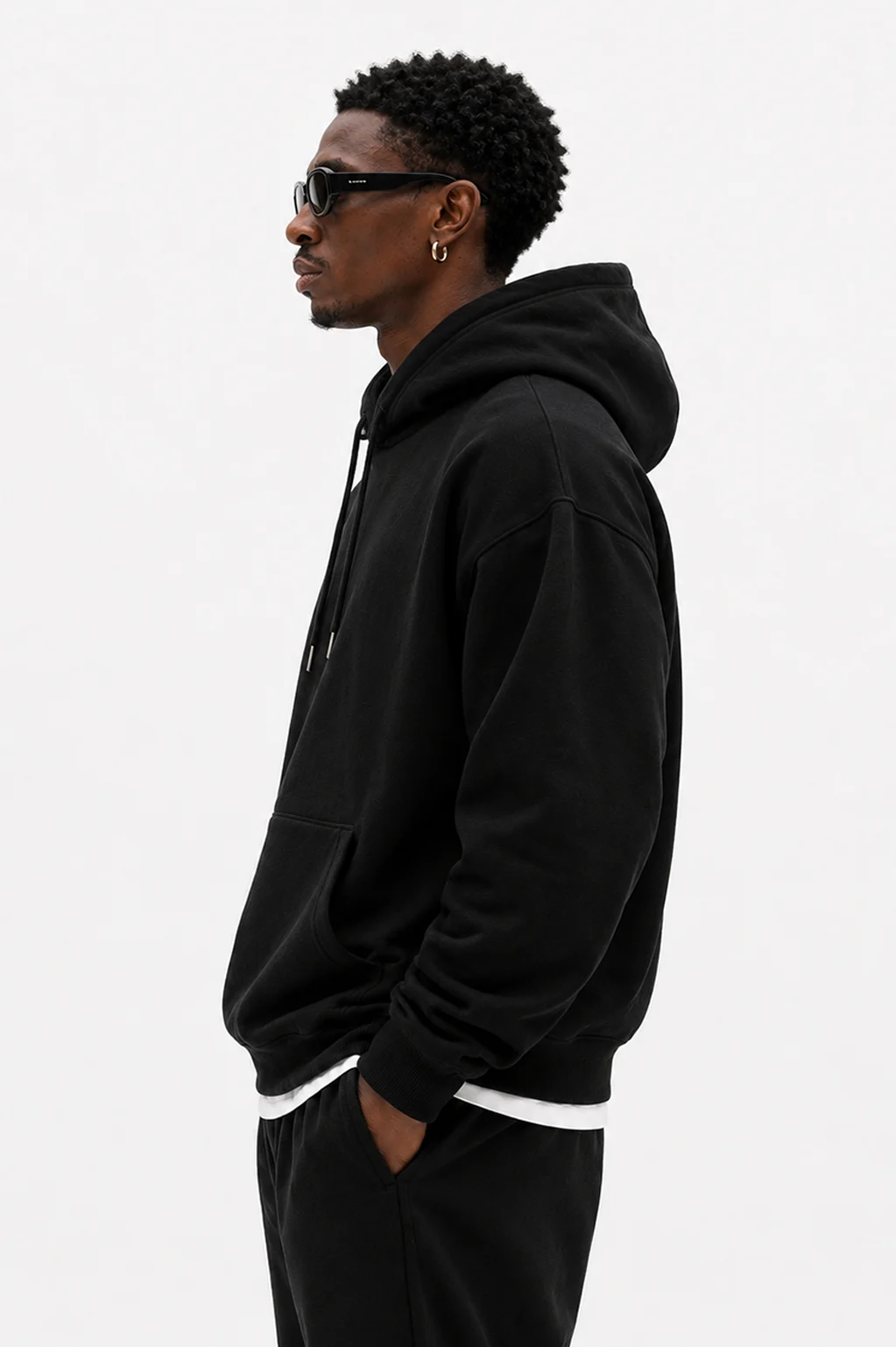 Premium Pullover Black Hoodie Wholesale - Image 3
