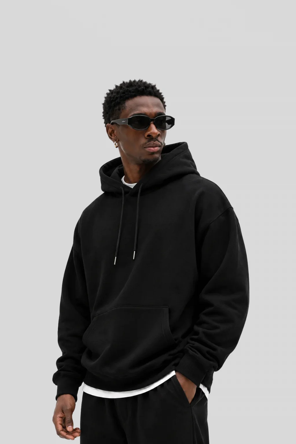 Premium Pullover Black Hoodie Wholesale
