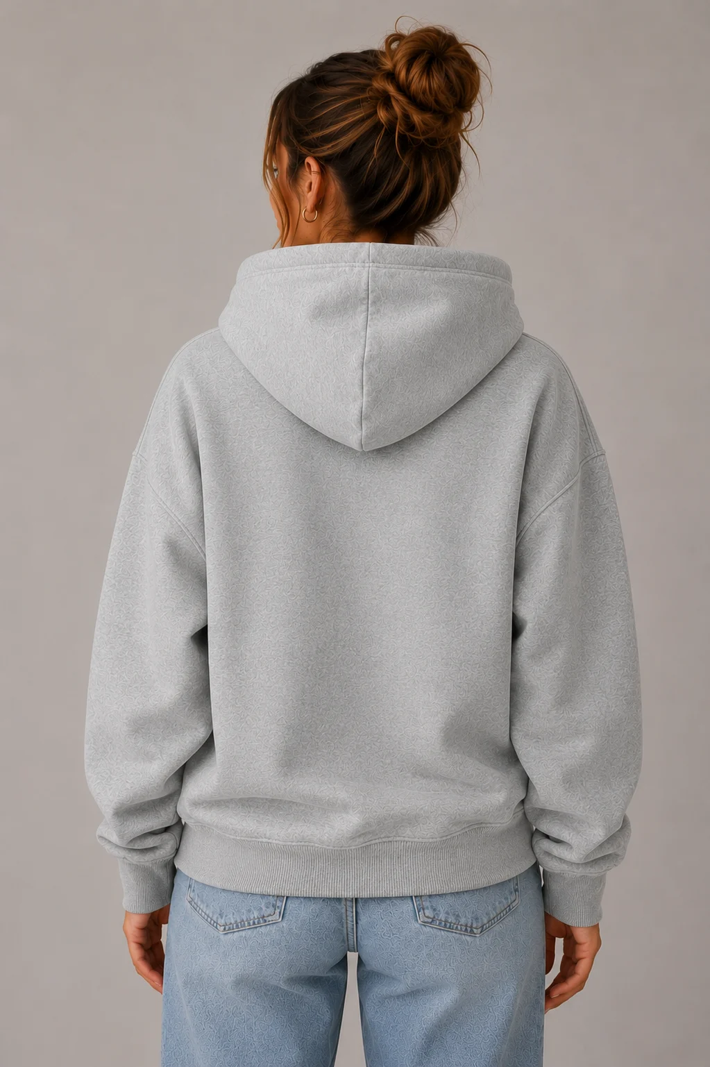 Premium Pullover Heather Grey Hoodie Wholesale - Image 3