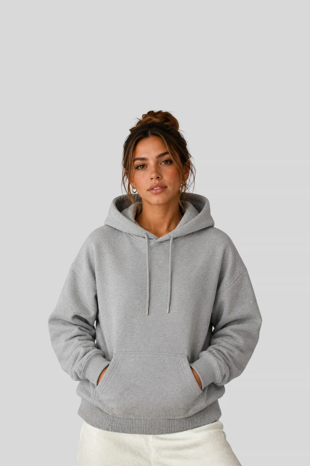 Premium Pullover Heather Grey Hoodie Wholesale